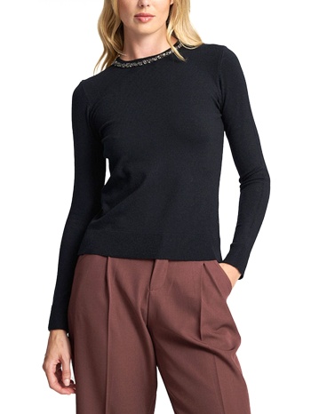 mind matter πλεκτο artemis crew neck κεντημα κρυσταλλα μαυρο σε προσφορά