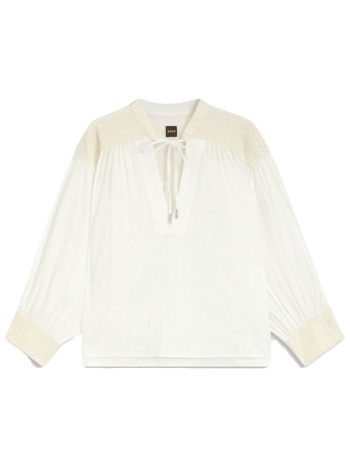 boss μπλουζα c_brodes δεσιμο λαιμο λεπτομερεια κεντημα εκρου σε προσφορά