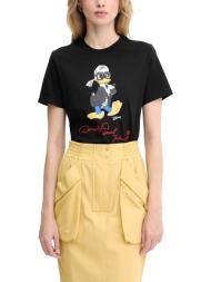 karl lagerfeld t-shirt crew neck kl x disney regular fit μαυρο
