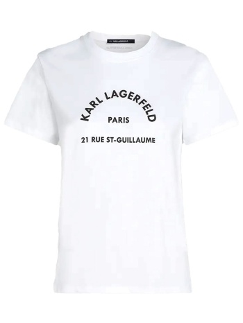 karl lagerfeld t-shirt crew neck regular fit logo λευκο σε προσφορά