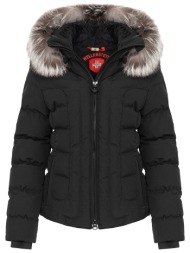 wellensteyn μπουφαν φουσκωτο belvitesse short αποσπωμενη κουκουλα μαυρο