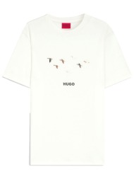 hugo t-shirt dugolini logo λευκο