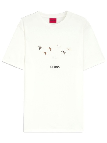 hugo t-shirt dugolini logo λευκο σε προσφορά