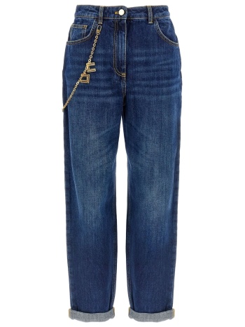 elisabetta franchi παντελονι jeans αποσπωμενη αλυσιδα μπλε σε προσφορά