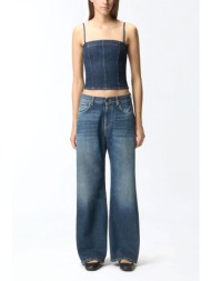 pinko παντελονι jeans wanda wide leg μπλε