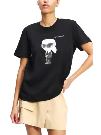 karl lagerfeld t-shirt regular fit ikon aquarelle logo μαυρο σε προσφορά
