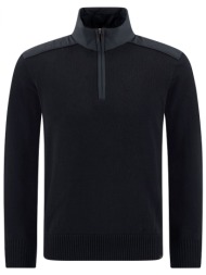 paul&shark πλεκτο halfzip logo μαυρο