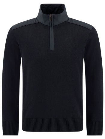 paul&shark πλεκτο halfzip logo μαυρο σε προσφορά