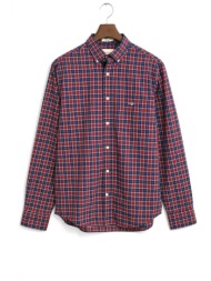 gant πουκαμισο καρω reg classic poplin check μπορντω-μπλε