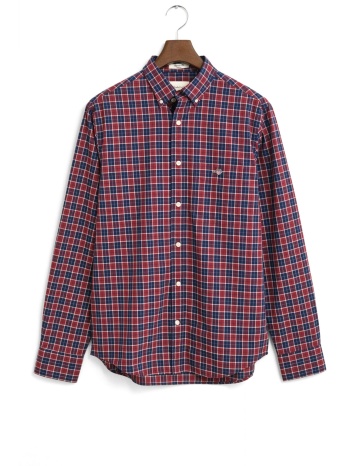 gant πουκαμισο καρω reg classic poplin check μπορντω-μπλε