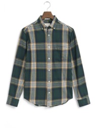gant πουκαμισο καρω reg windblown flannel check shirt κυπαρισσι