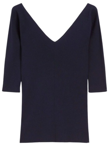 max mara weekend πλεκτο v neck back crop μανικι oceano μπλε σε προσφορά