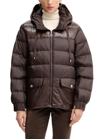 liu-jo μπουφαν φουσκωτο κουκουλα καφε σε προσφορά