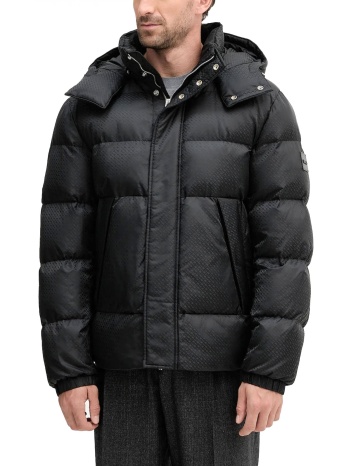 boss μπουφαν puffer all over logo αποσπωμενη kουκουλα σε προσφορά