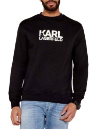 karl lagerfeld φουτερ crew neck logo μαυρο