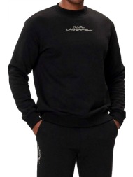 karl lagerfeld φουτερ crew neck gold logo μαυρο