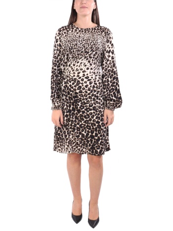 marella emme φορεμα delfi midi animal print crew neck πιετα σε προσφορά