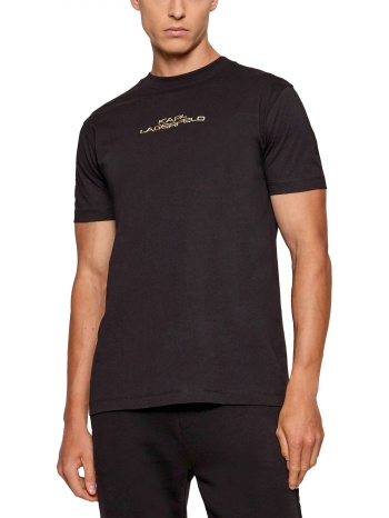 karl lagerfeld t-shirt crew neck gold logo μαυρο σε προσφορά