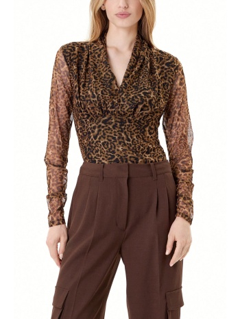 dkny μπλουζα v-neck λεοπαρ σε προσφορά