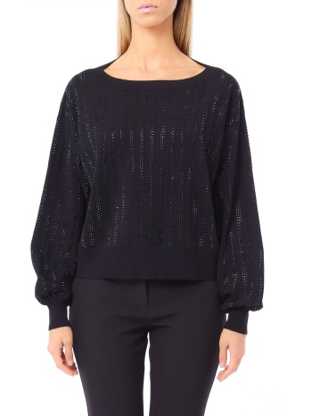 liu-jo πλεκτο all over στρας λαστιχο κατω μαυρο σε προσφορά