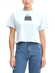 karl lagerfeld t-shirt oversized signature bag logo σιελ