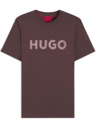 hugo t-shirt dulivio logo μωβ