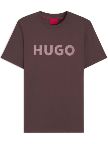 hugo t-shirt dulivio logo μωβ