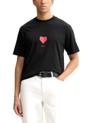 hugo t-shirt dalentin logo μαυρο