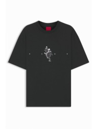 hugo t-shirt dollo logo μαυρο