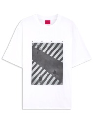 hugo t-shirt dodger logo λευκο