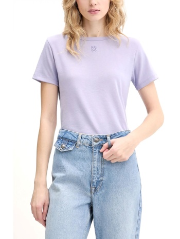 hugo t-shirt deloris logo μωβ