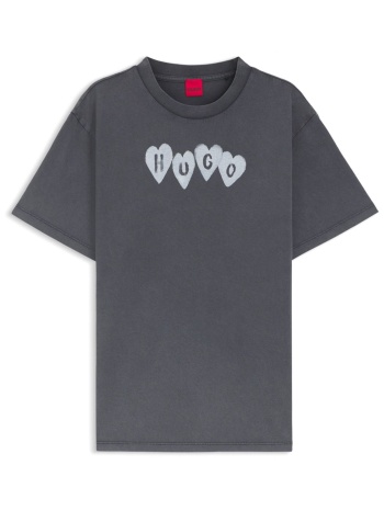 hugo t-shirt vintage tee_22 logo μαυρο