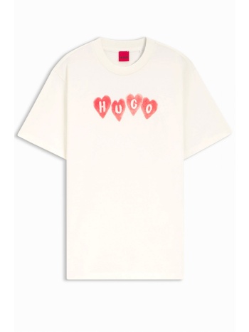 hugo t-shirt vintagetee_22 logo εκρου