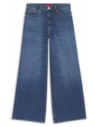 hugo παντελονι jeans geredith wide leg fit μπλε