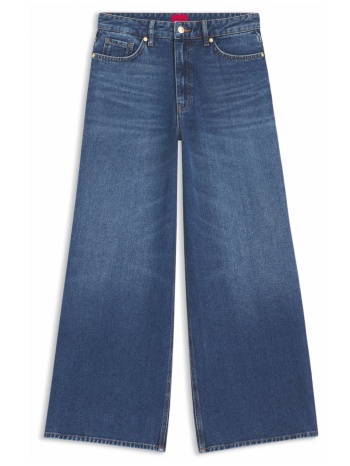 hugo παντελονι jeans geredith wide leg fit μπλε