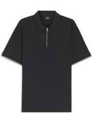 boss polo halfzip c-pei 04 μαυρο