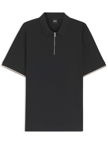 boss polo halfzip c-pei 04 μαυρο