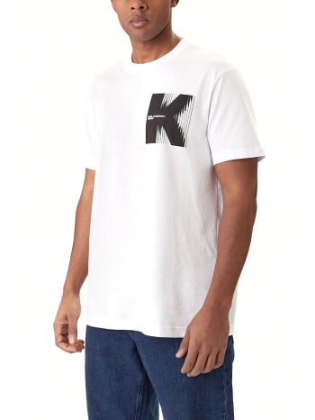 karl lagerfeld jeans t-shirt regular fit ss k logo tee λευκο