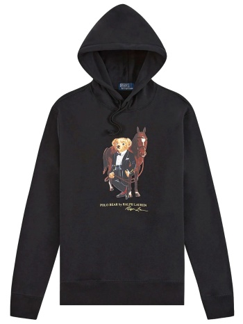 ralph lauren φουτερ hoodie logo bear μαυρο