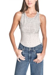 dkny tank top crew neck στρας εκρου