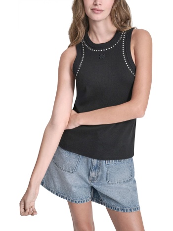 dkny tank top crew neck logo τρουκς μαυρο