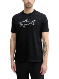 paul&shark t-shirt crew neck big logo μαυρο