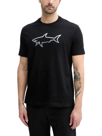 paul&shark t-shirt crew neck big logo μαυρο