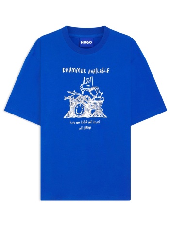 hugo blue t-shirt namerix ρουα μπλε