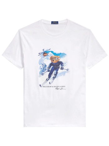 ralph lauren t-shirt logo bear λευκο