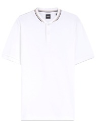 boss t-shirt half button c-pratt 40 λευκο