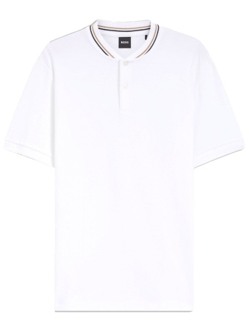boss t-shirt half button c-pratt 40 λευκο