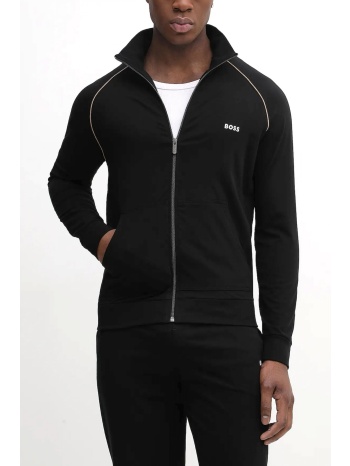boss homewear φουτερ ziphood mixmatch jacket z μαυρο