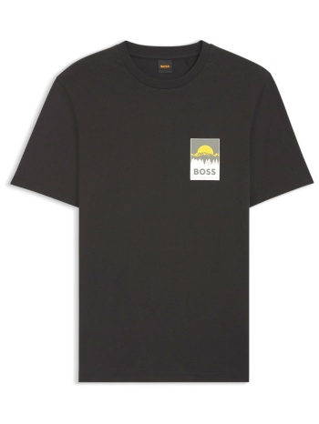 boss casual t-shirt te_plain μαυρο