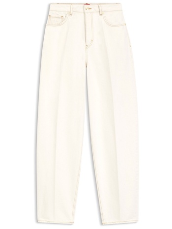 hugo παντελονι jeans gimine_5 tapered fit high rise μπεζ